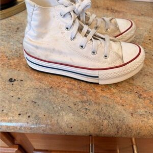 Converse Kids High-Top Sneakers - Cream and Red